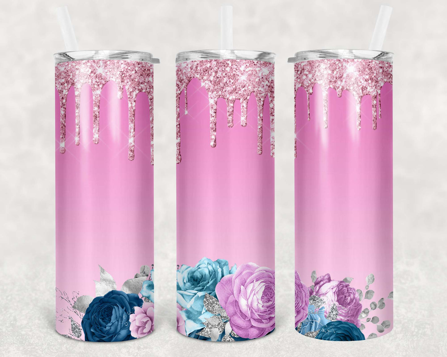 Pink Flowers Tumbler