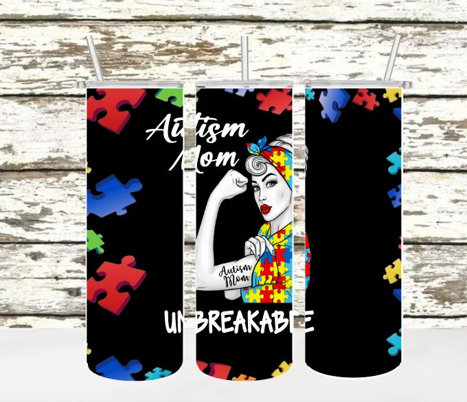 Autism Rosie Mom Tumbler