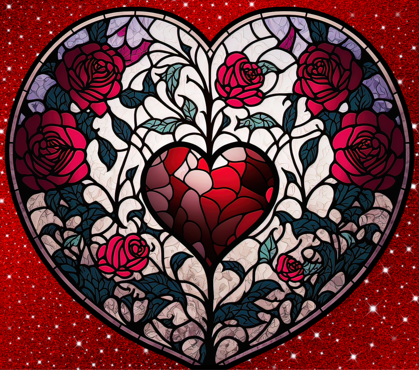 Stained Glass Red Heart Tumbler