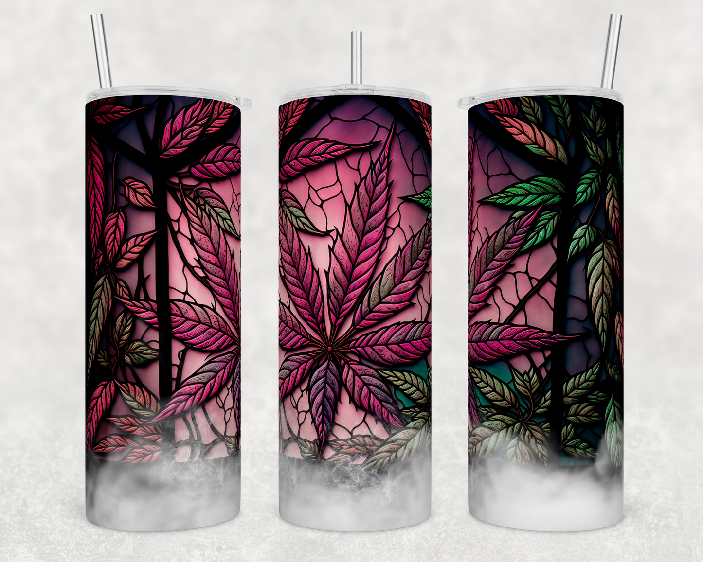 Stained Glass Pink Smoke Tumbler