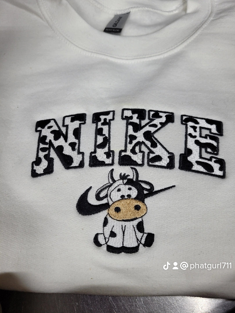 Cow Swoosh Crewneck Sweatshirt